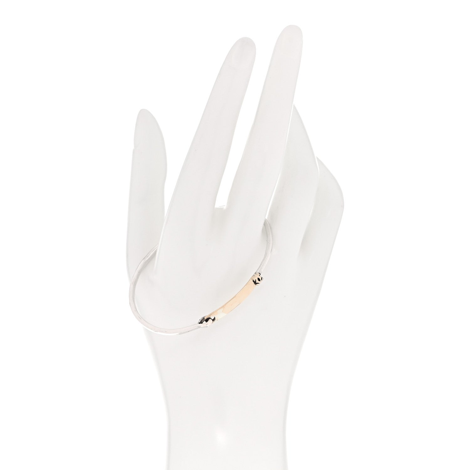 Cartier Sterling Silver 18K Yellow Gold C De Cartier ID Bangle Bracelet 3 of 12