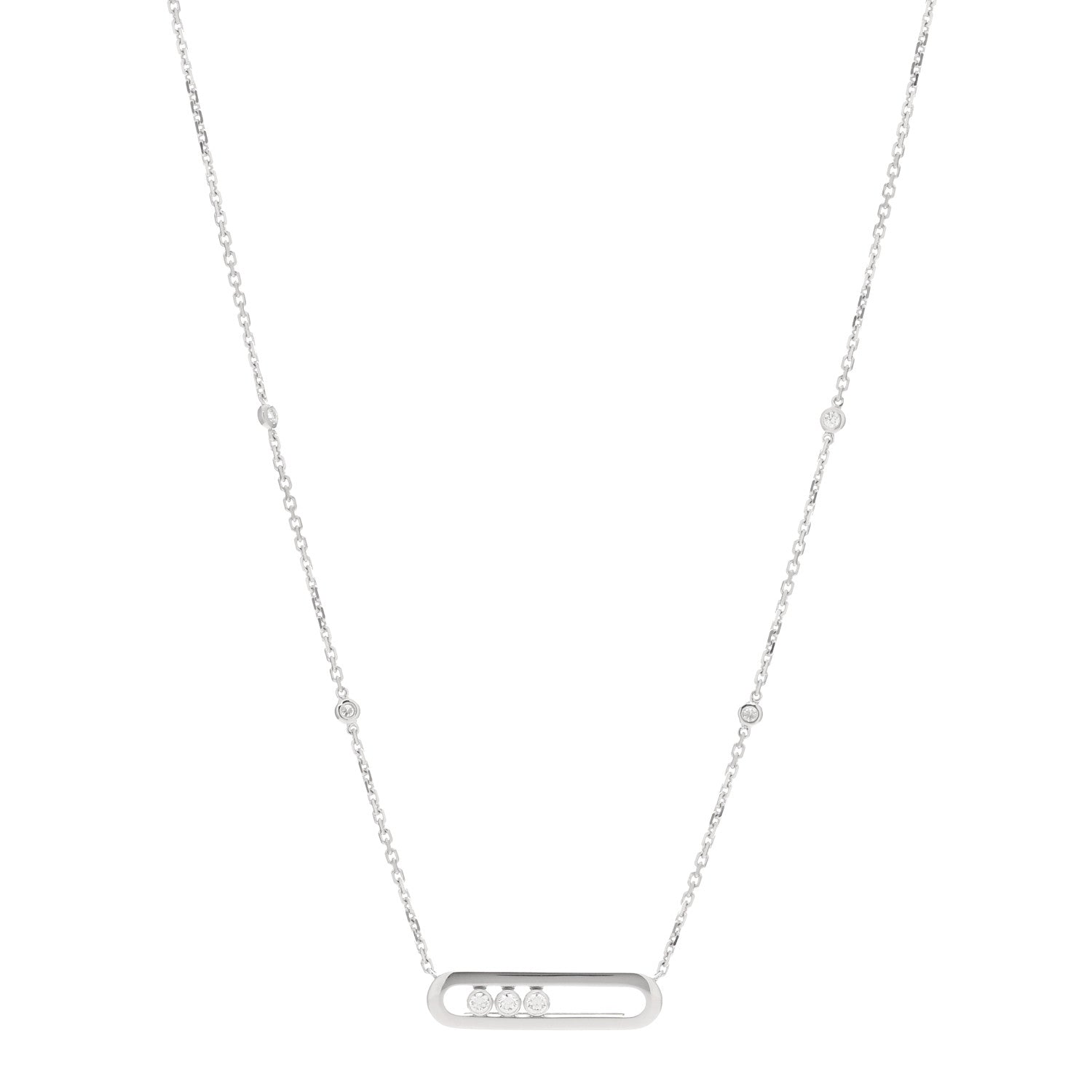 Messika 18K White Gold Diamond Baby Move Necklace 1 of 3