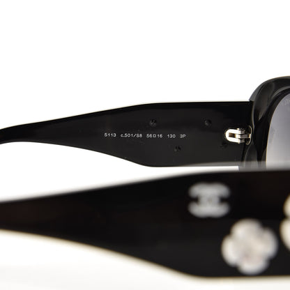 Chanel Camellia CC Sunglasses 5113 Black White 5 of 10