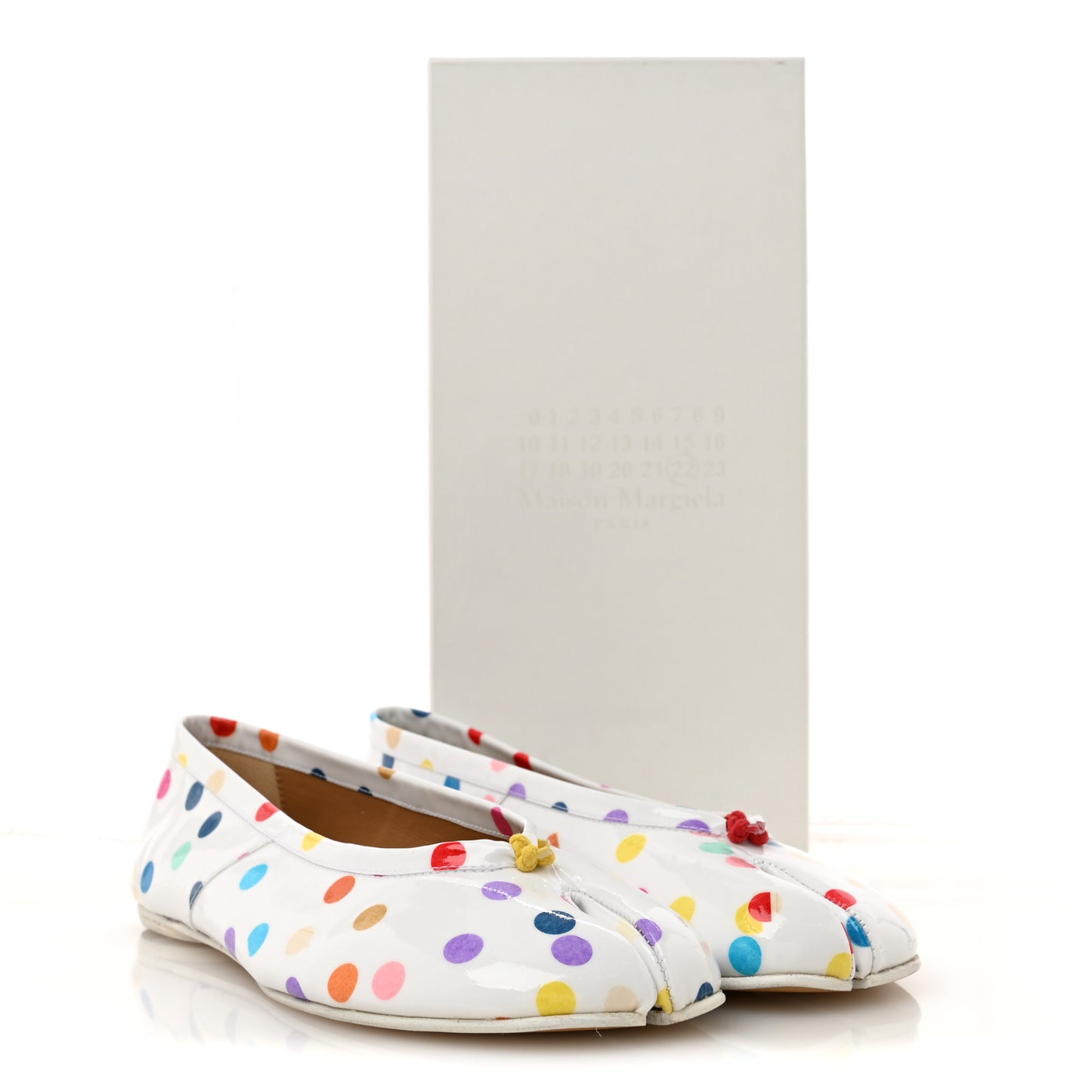 Coated Canvas Confetti Printed New Ballerina Flats 37 White Multicolor