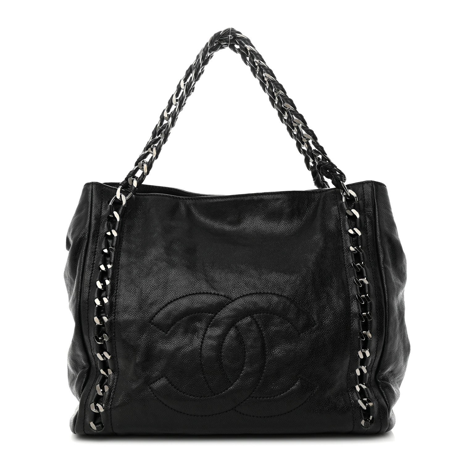 Chanel Glazed Calfskin Modern Chain Tote Black 1 of 12