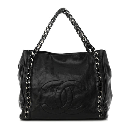 Chanel Glazed Calfskin Modern Chain Tote Black 1 of 12