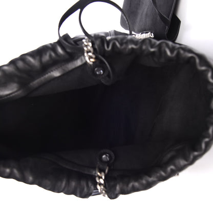Saint Laurent Lambskin Teddy Drawstring Bag Black 6 of 9