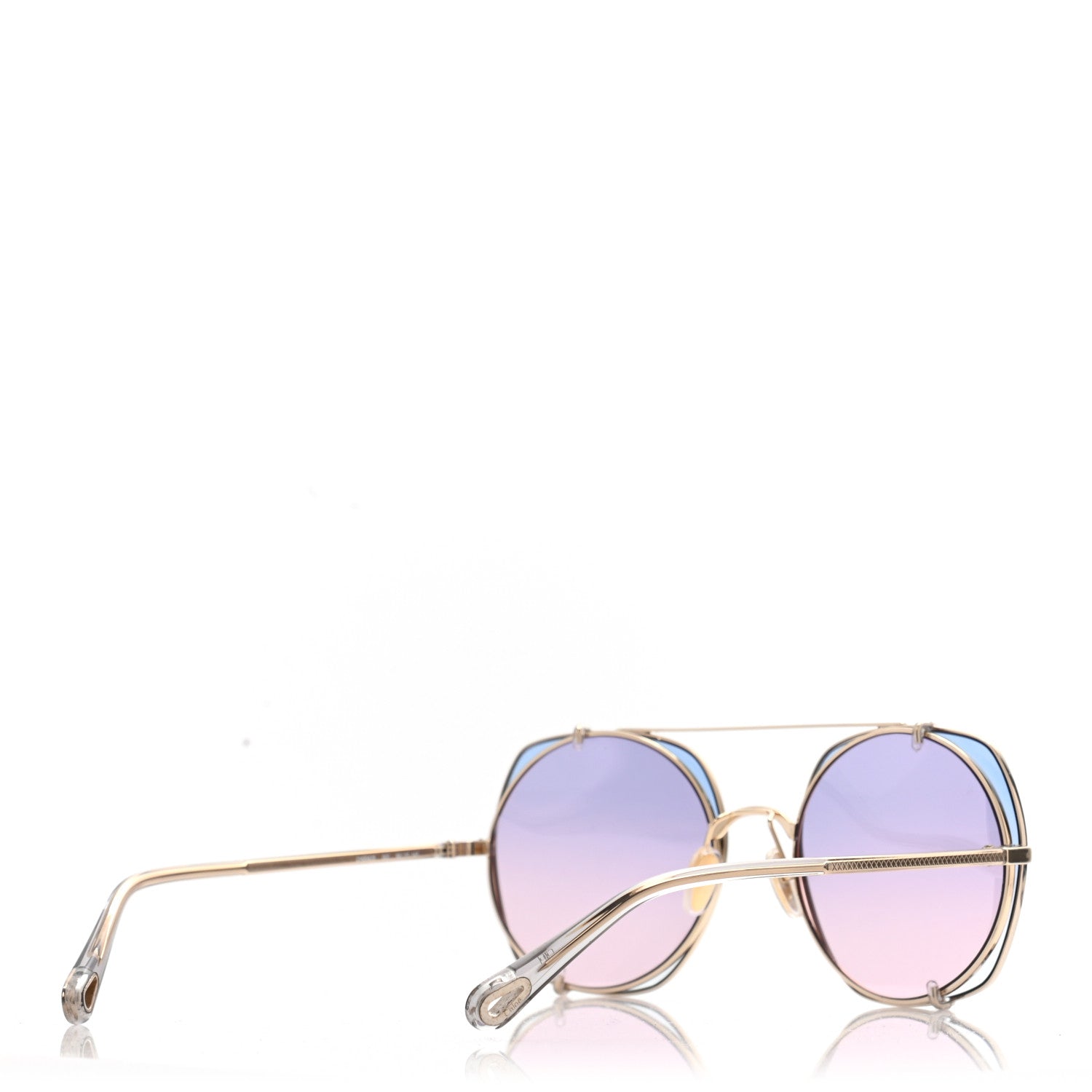 Chloe Metal Clip On Round CH4002S Sunglasses Gold 6 of 11