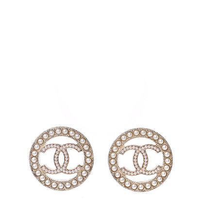Chanel Pearl CC Round Earrings Gold 1 of 5
