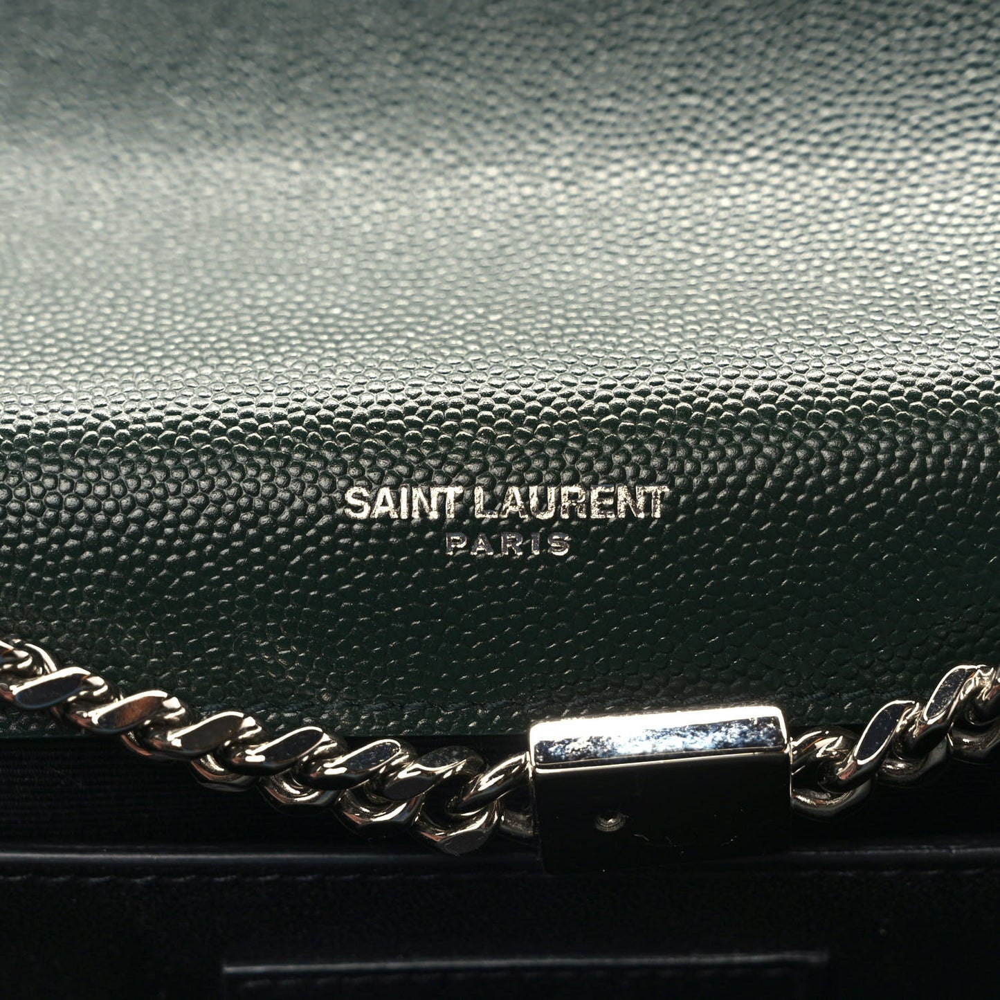 Grain De Poudre Medium Monogram Kate Satchel Vert Fonce
