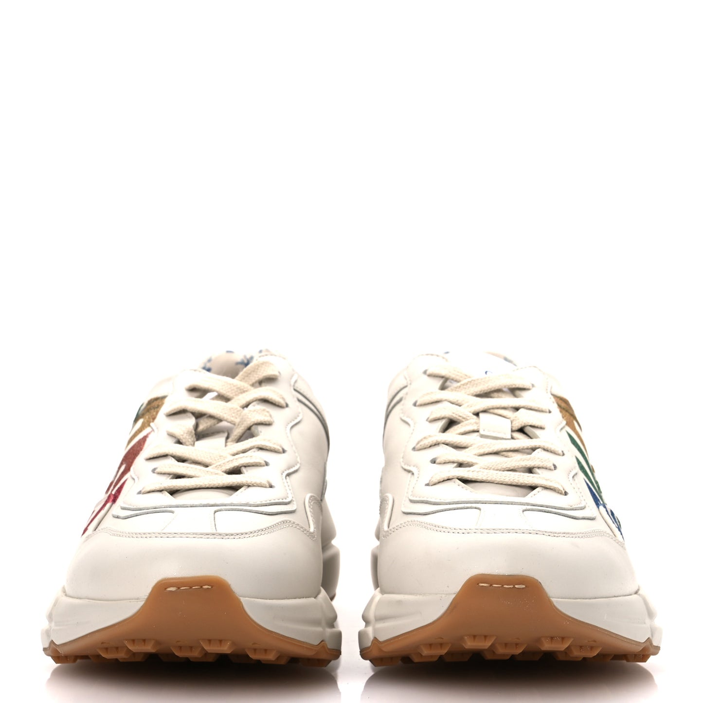 Apollo Calfskin Glitter Game Logo Womens Rhyton Sneakers 39 Mystic White