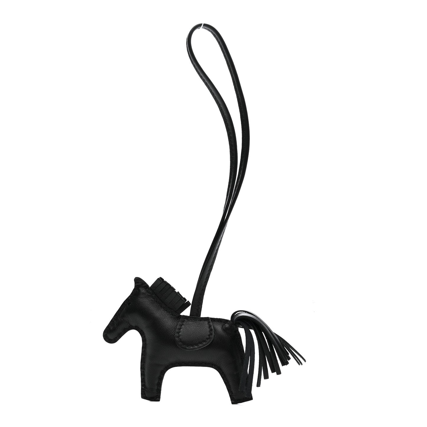 Milo Lambskin Grigri Rodeo Horse Bag Charm PM So Black