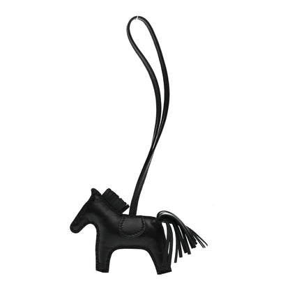 Hermes Milo Lambskin Grigri Rodeo Horse Bag Charm PM So Black 1 of 4