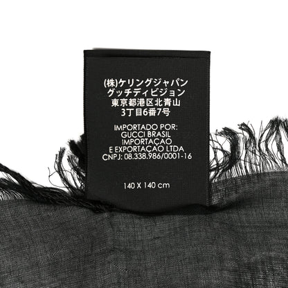 Gucci Modal Silk Coco Capitan Logo Square Scarf Black 4 of 4