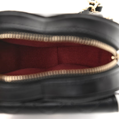 Chanel Lambskin Quilted CC In Love Heart Waist Belt Bag With Chain Black 5 of 11