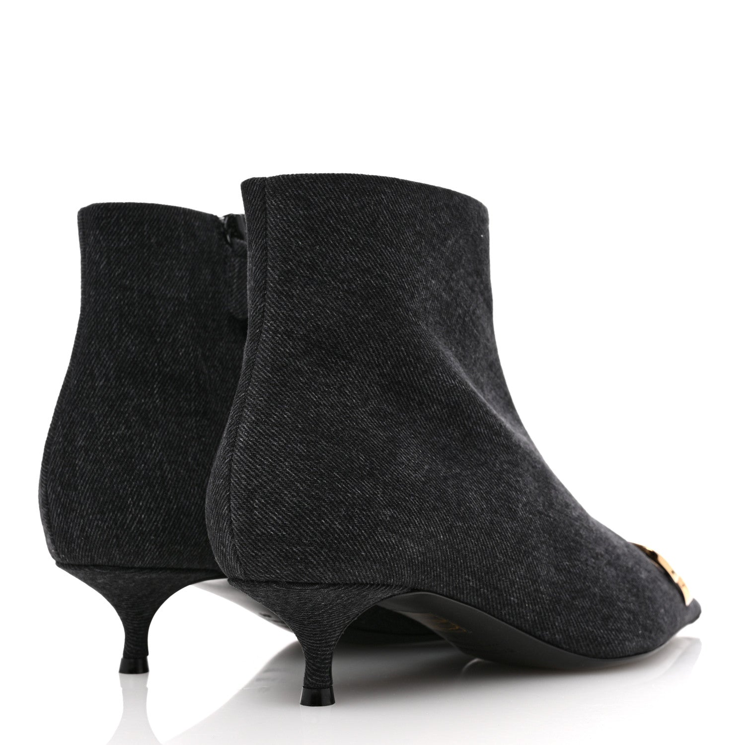 Balenciaga Denim BB Pointy Toe Ankle Booties 41 Black Vintage 5 of 10