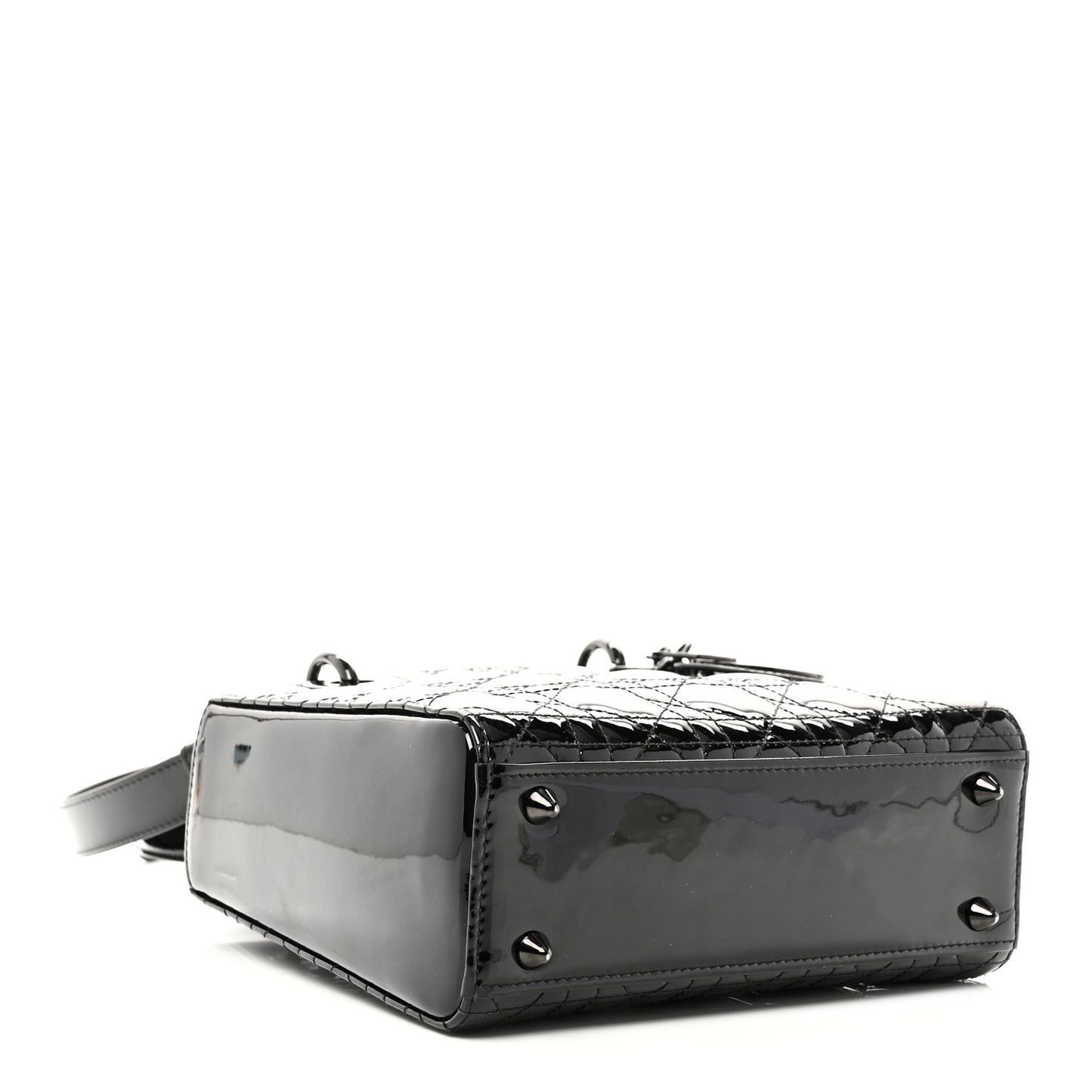 Ultraglossy Patent Cannage Small Lady Dior Black
