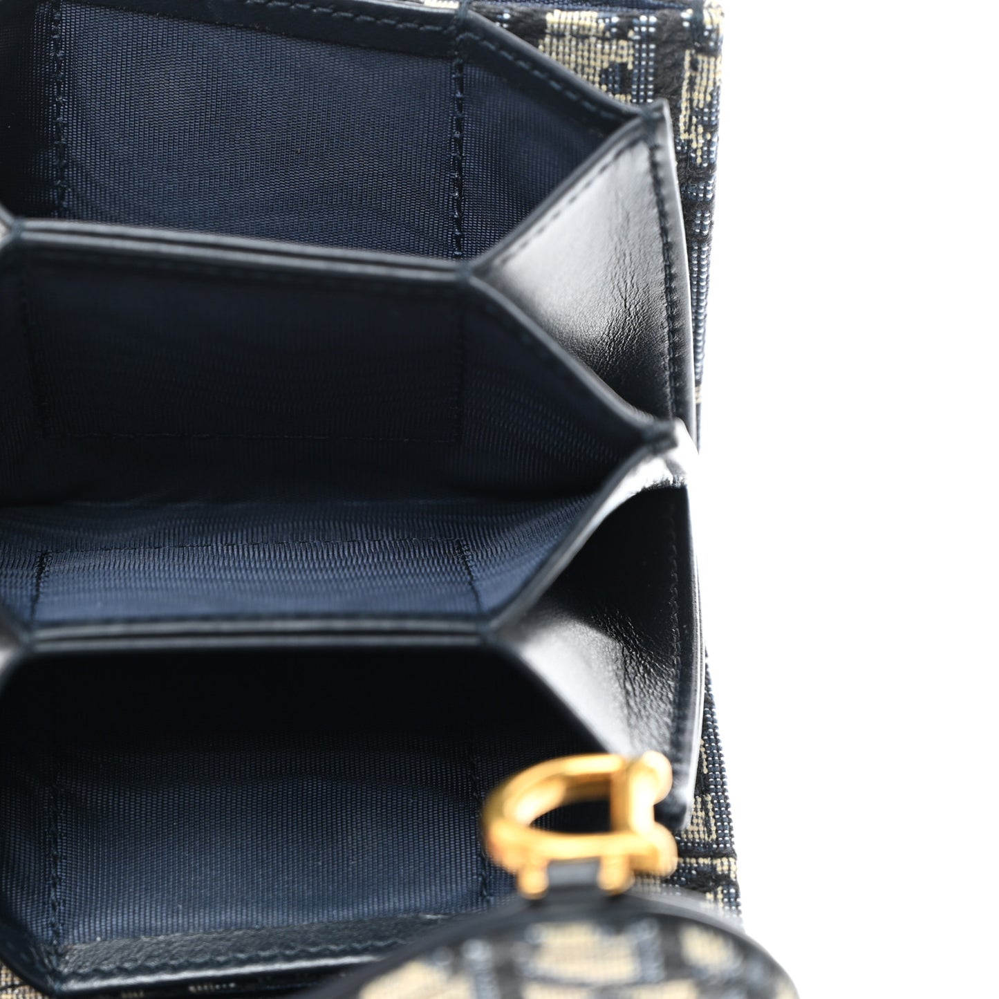 Oblique Saddle 5-Gusset Card Holder Blue