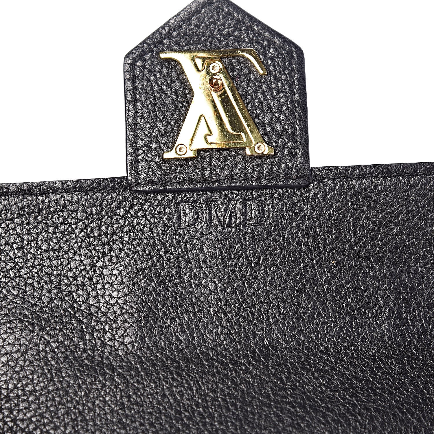 Louis Vuitton Calfskin Lockme Wallet Black 7 of 10