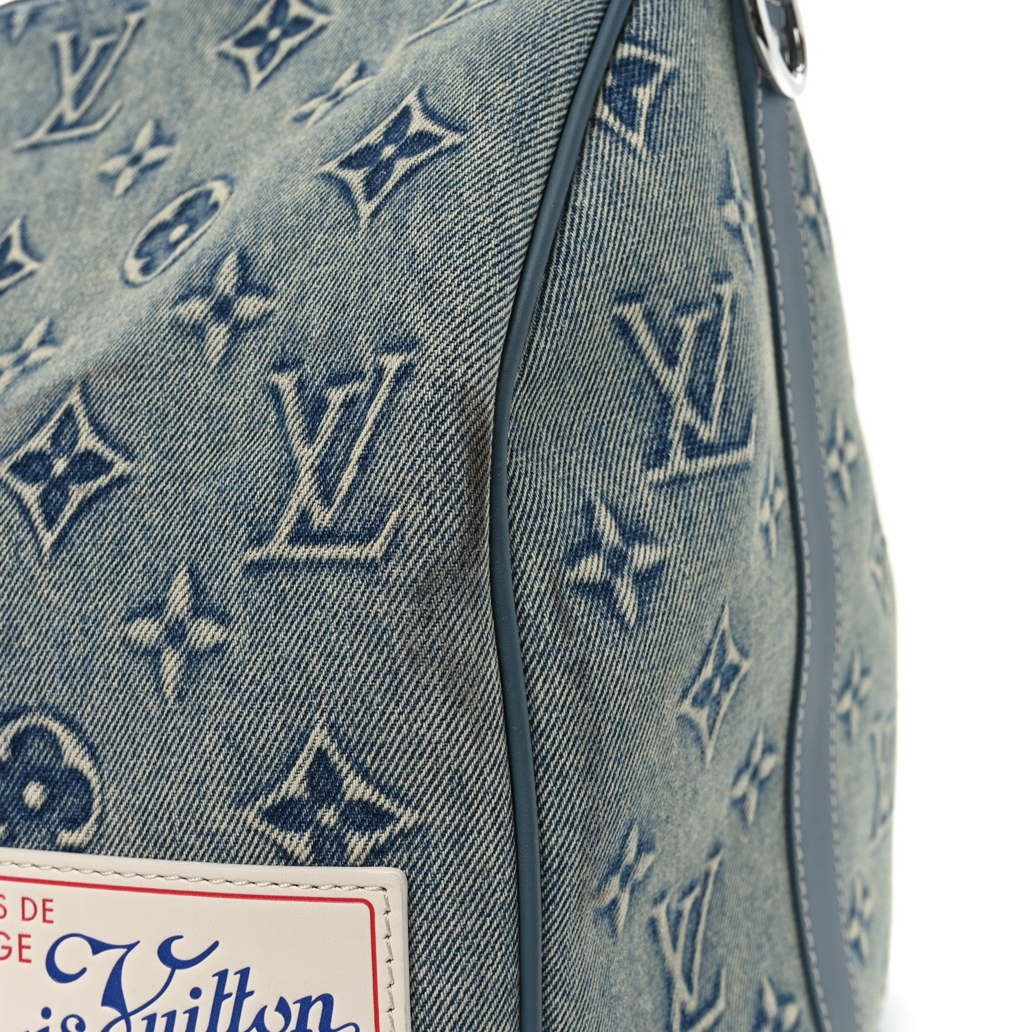 Louis Vuitton Monogram Washed Denim Keepall Bandouliere 50 Blue 10 of 10
