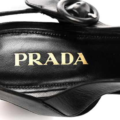 Prada Nappa Logo Quilted Crisscross Platform 20/65mm Sandals 40 Black 7 of 12