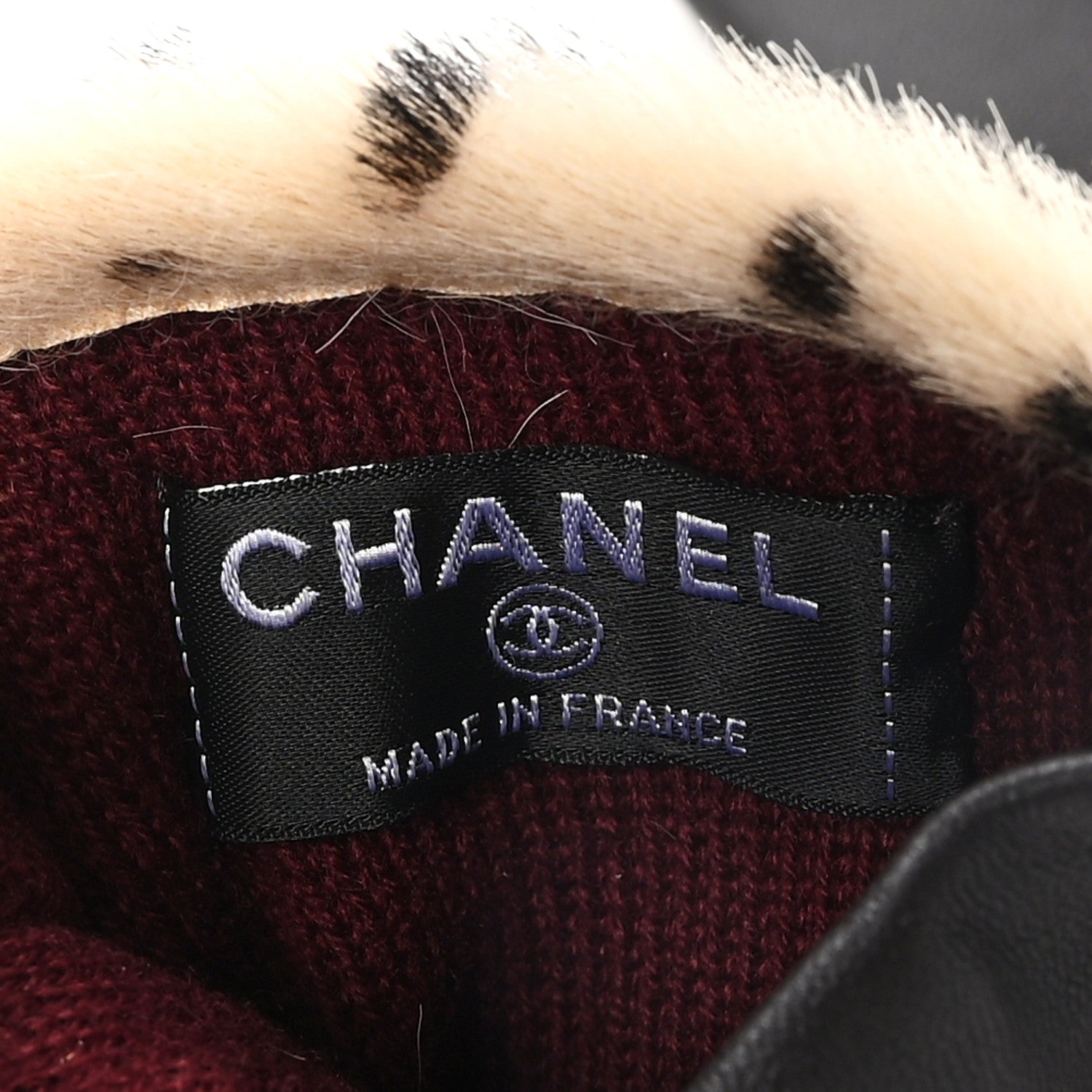 Chanel Lambskin Ponyhair Gloves 7 Beige Black 3 of 4