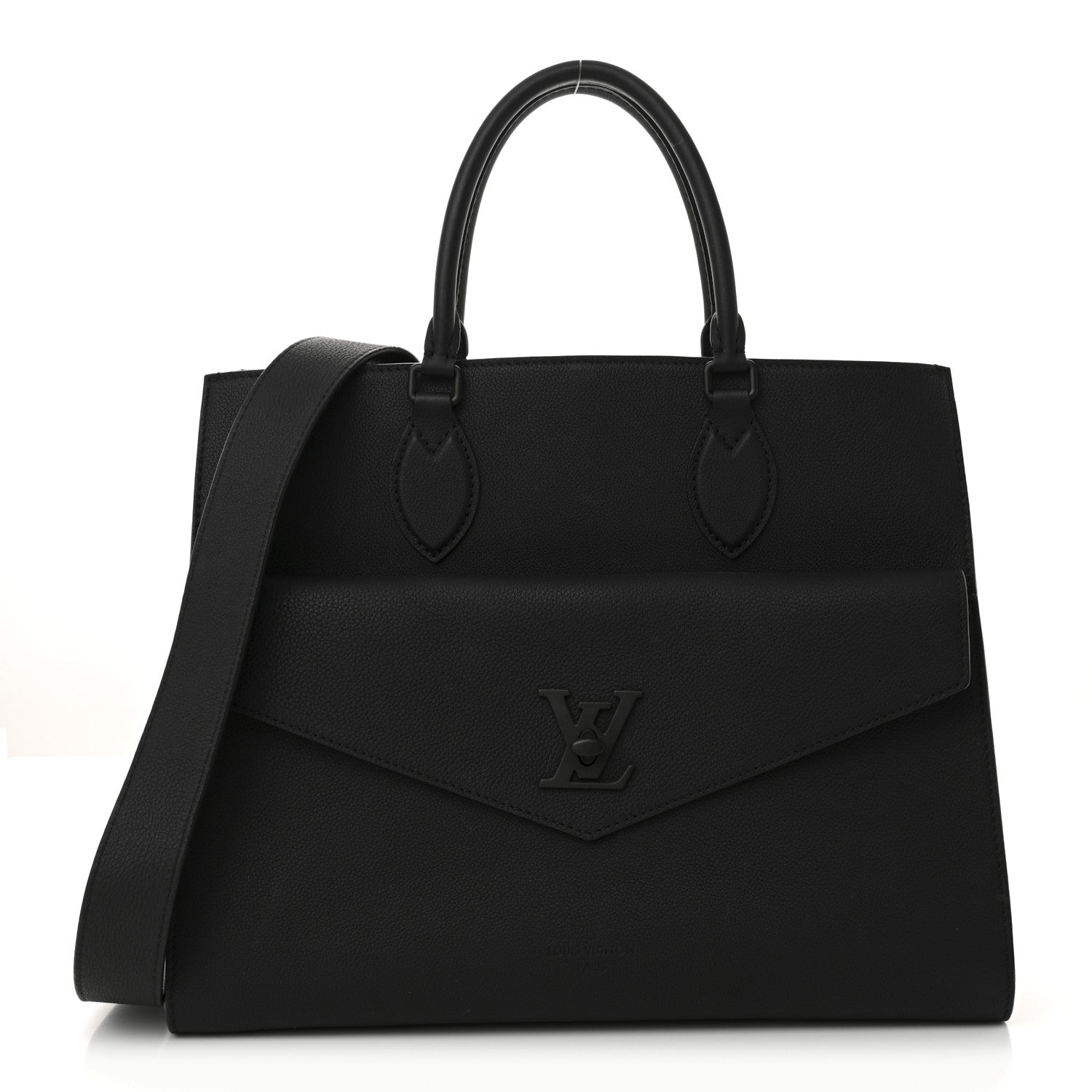 Louis Vuitton Soft Calfskin Lockme Tote MM Black 1 of 9