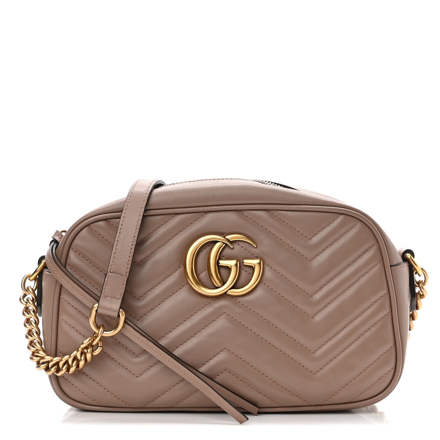 Calfskin Matelasse Small GG Marmont Chain Shoulder Bag Porcelain Rose