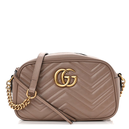 Gucci Calfskin Matelasse Small GG Marmont Chain Shoulder Bag Porcelain Rose 1 of 10