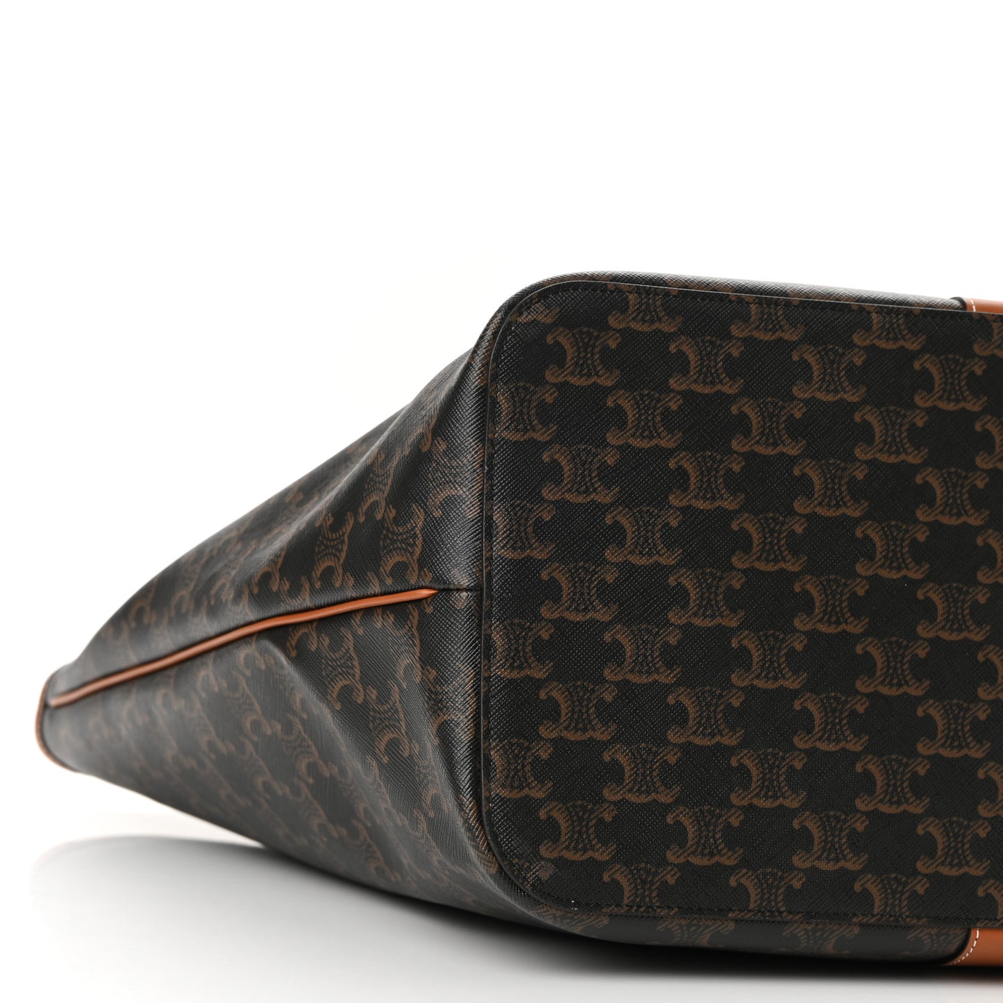 Triomphe Canvas Calfskin Medium Cabas Bag Tan