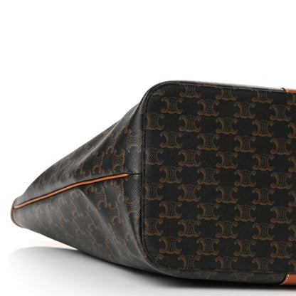 Celine Triomphe Canvas Calfskin Medium Cabas Bag Tan 9 of 10