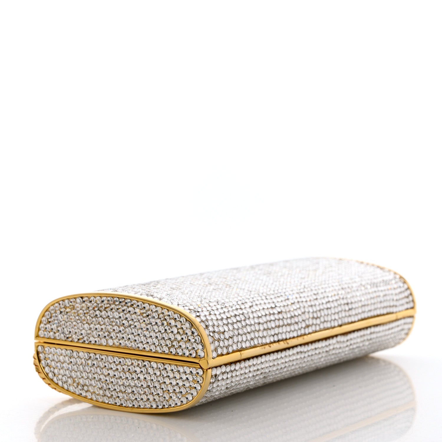 Judith Leiber Swarovski Crystal Minaudiere Clutch Gold 5 of 13