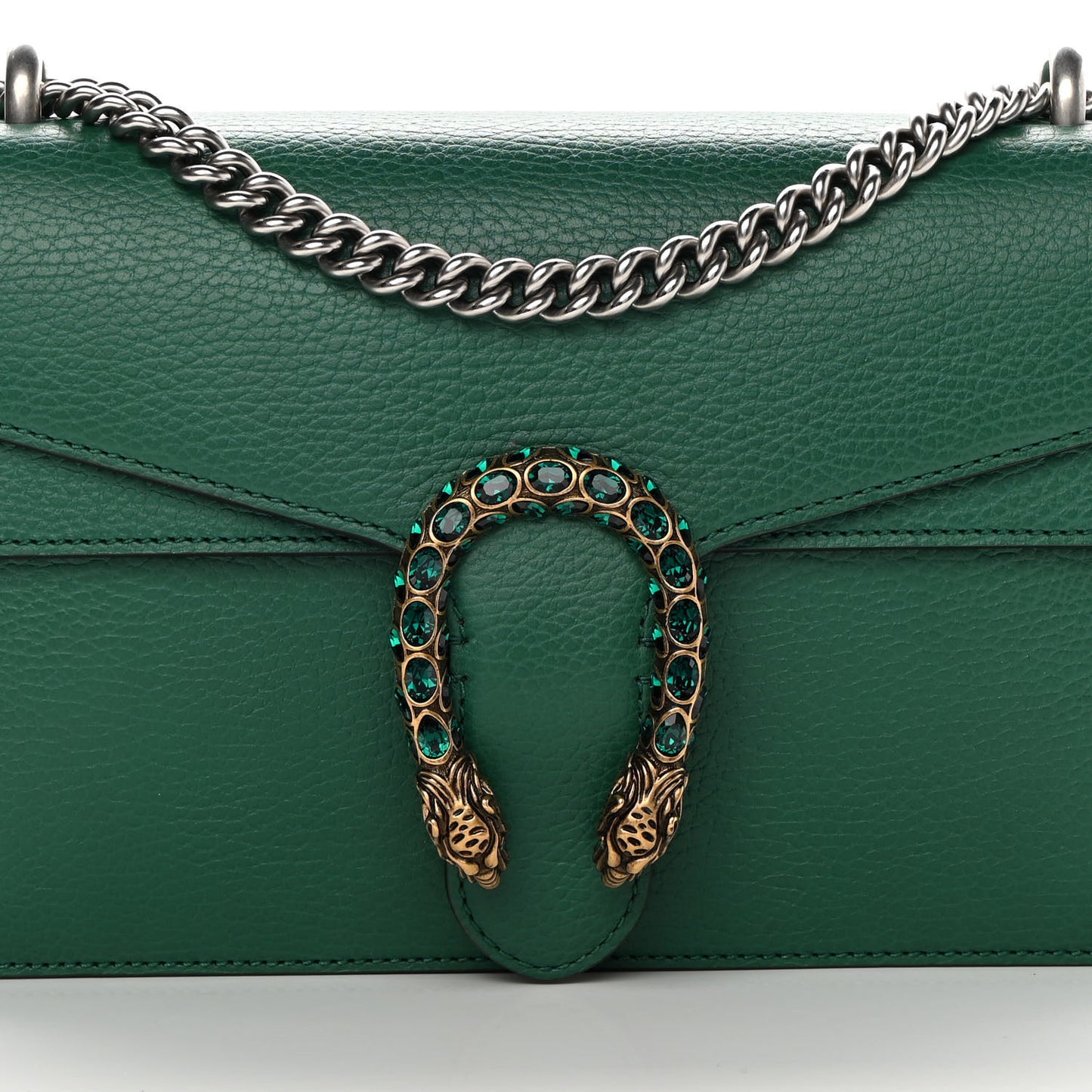 Pebbled Calfskin Small Dionysus Shoulder Bag Emerald