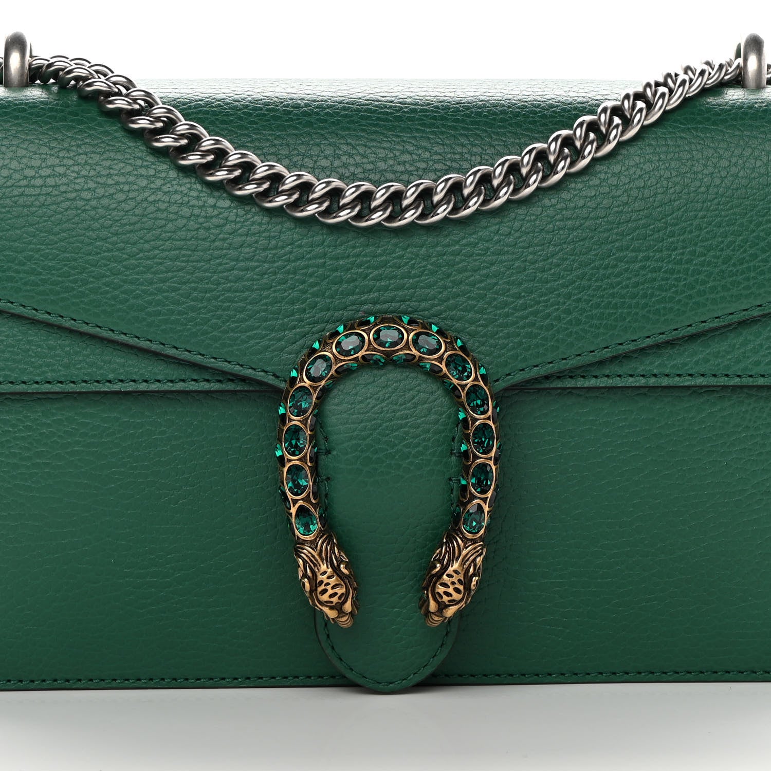 Gucci Pebbled Calfskin Small Dionysus Shoulder Bag Emerald 8 of 13