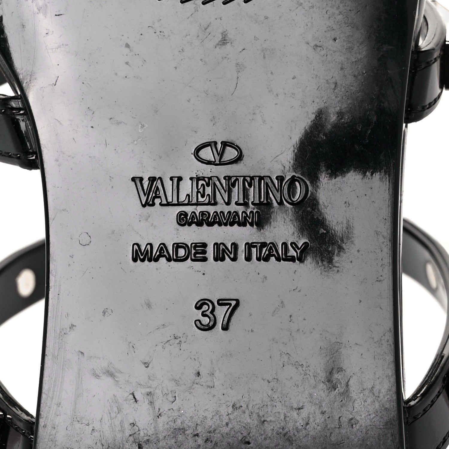 Valentino Garavani PVC Jelly Rockstud Caged Flat Thong Sandals 37 Black 6 of 8