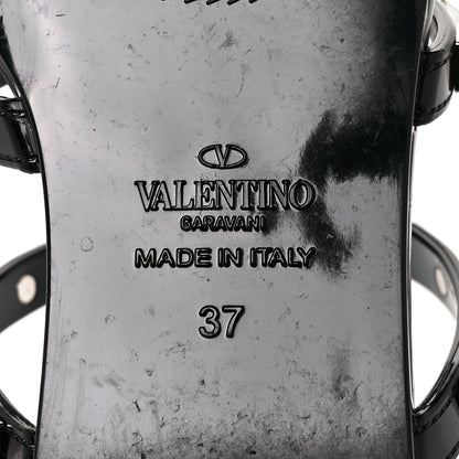 Valentino Garavani PVC Jelly Rockstud Caged Flat Thong Sandals 37 Black 6 of 8