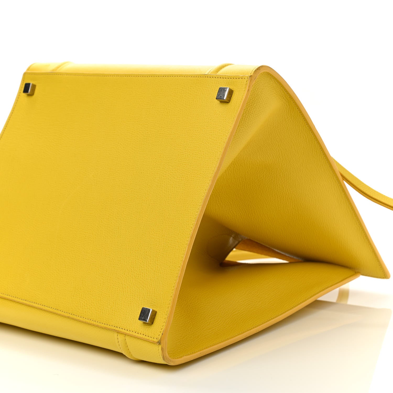 Celine Grained Calfskin Medium Phantom Luggage Yellow 8 of 10