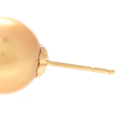 Mikimoto 18K Yellow Gold Golden South Sea Pearl 11mm Stud Earrings 5 of 5
