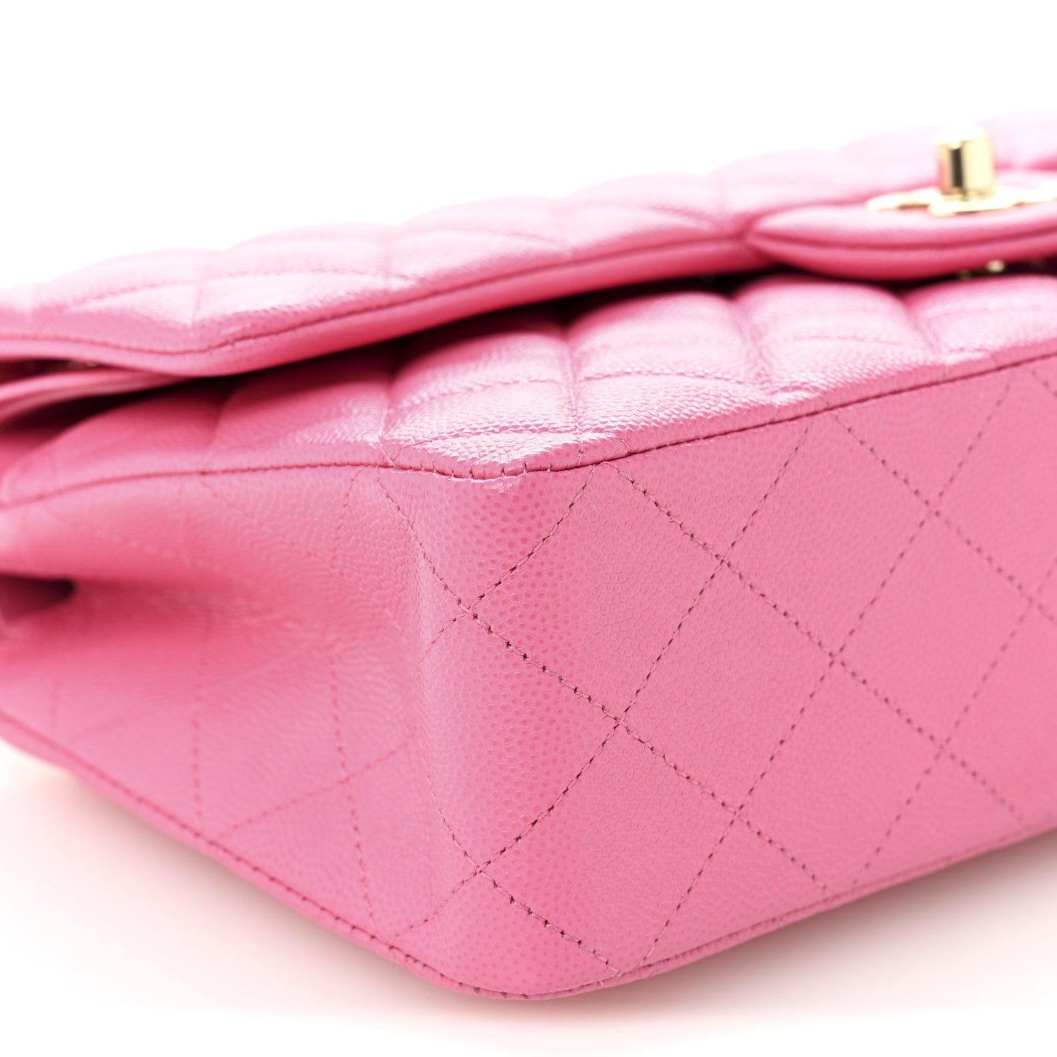 Chanel Caviar Quilted Medium Double Flap Pink 9 of 10