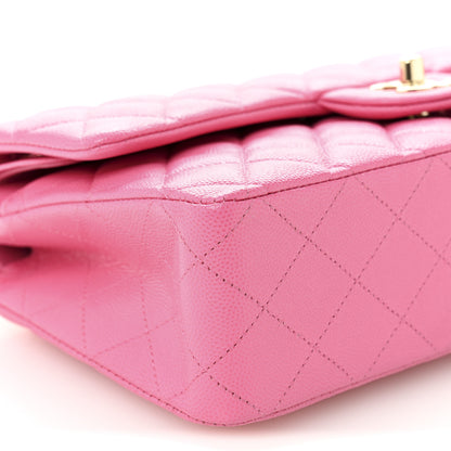 Chanel Caviar Quilted Medium Double Flap Pink 9 of 10