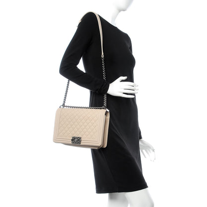 Chanel Caviar Quilted New Medium Boy Flap Beige Clair 2 of 9