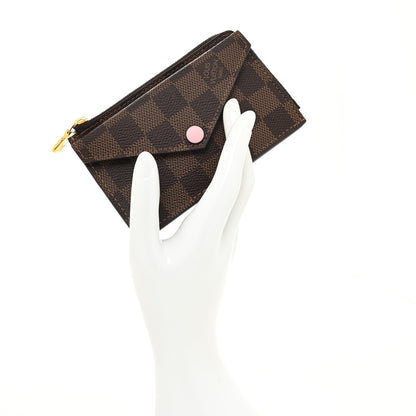 Louis Vuitton Damier Ebene Recto Verso Card Holder Rose Ballerine 2 of 7