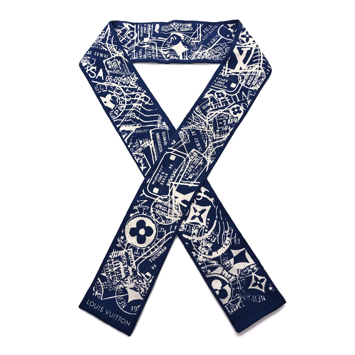 Louis Vuitton Silk Boarding Bandeau Denim 1 of 3
