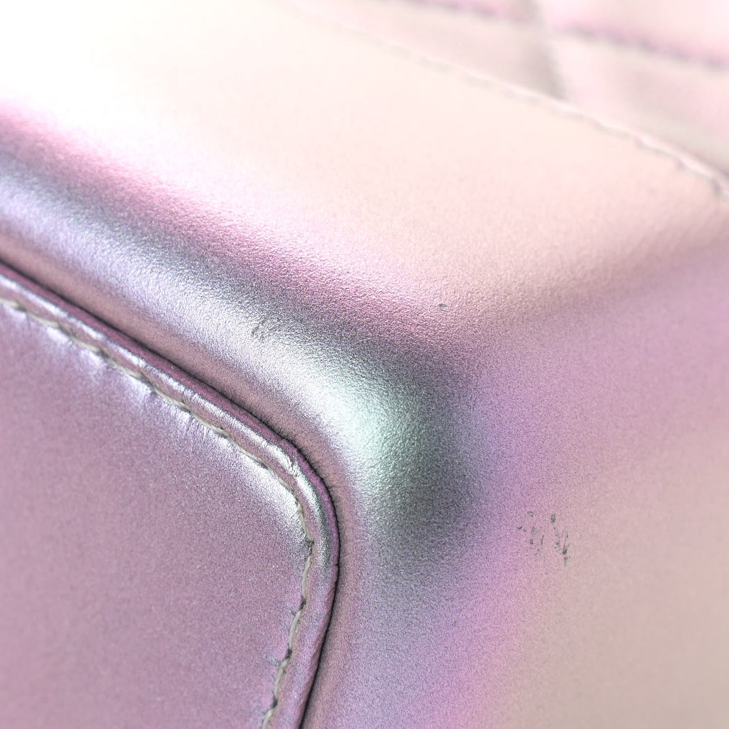 Iridescent Lambskin Calfskin Small Quilted Gabrielle Backpack Light Purple