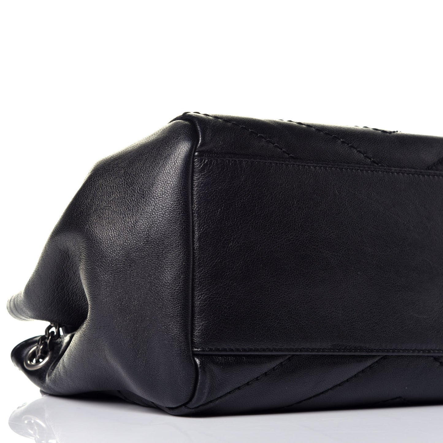 Vintage Lambskin Chevron Monogram Small Nolita Black