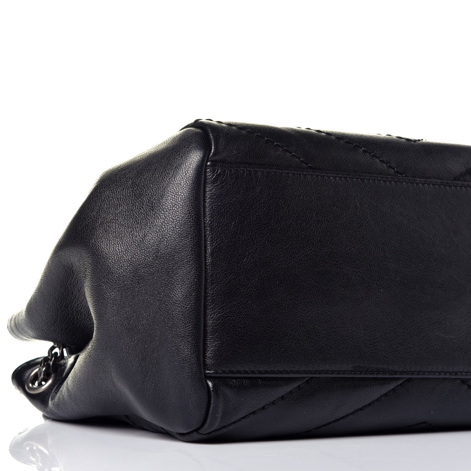 Saint Laurent Vintage Lambskin Chevron Monogram Small Nolita Black 7 of 8