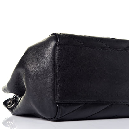 Saint Laurent Vintage Lambskin Chevron Monogram Small Nolita Black 7 of 8