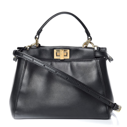 Fendi Nappa Mini Peekaboo Iconic Satchel Black 1 of 13