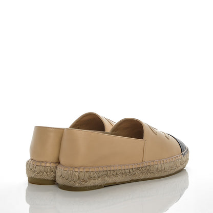 Chanel Lambskin CC Espadrilles 39 Beige Black 4 of 7