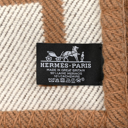 Hermes Wool Cashmere Avalon Blanket Ecru Camel 3 of 3