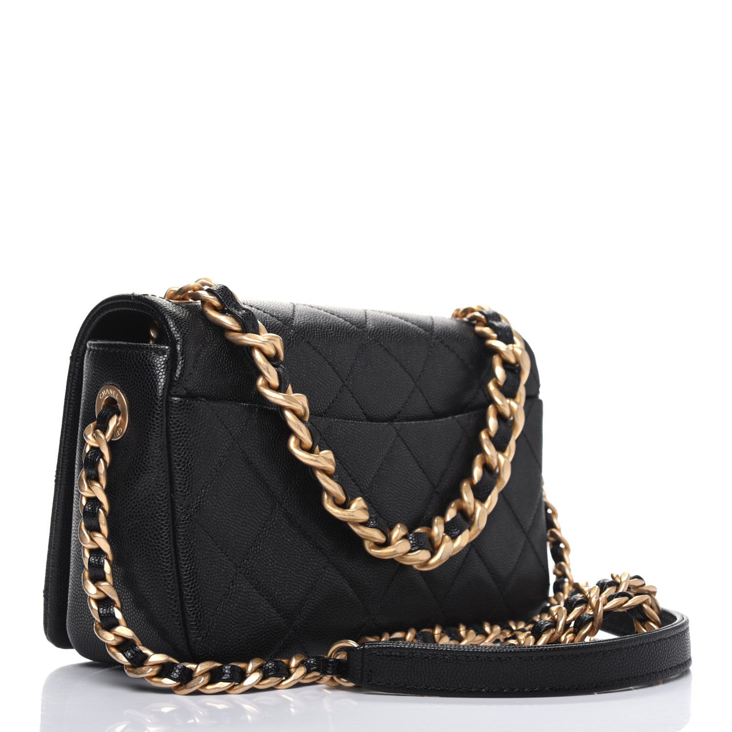 Caviar Quilted Small Fashion Therapy Flap Bag Black