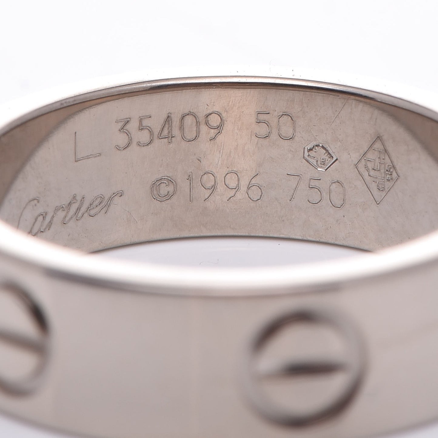 18K White Gold 5.5mm LOVE Ring 50 5.25