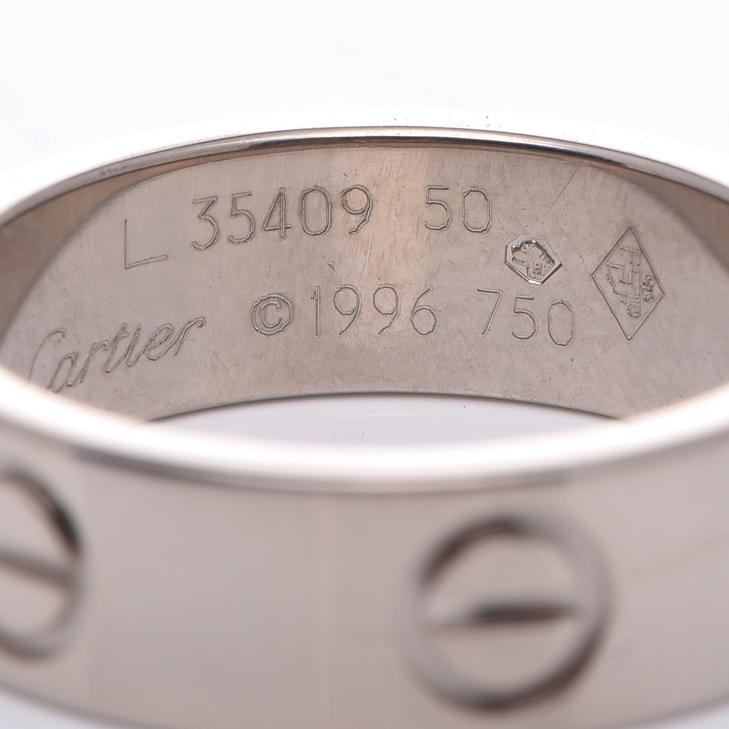 Cartier 18K White Gold 5.5mm LOVE Ring 50 5.25 5 of 6