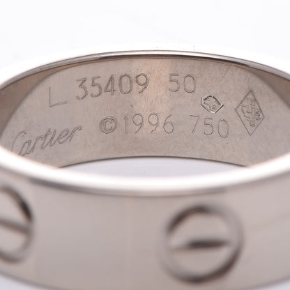 Cartier 18K White Gold 5.5mm LOVE Ring 50 5.25 5 of 6